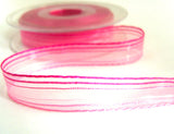 R3320 16mm Mixed Pink Sheer and Woven Silk Stripe Ribbon