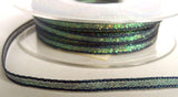 R3322 4mm Navy and Metallic Iridescent Lame Ribbon - Ribbonmoon