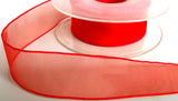 R3365 25mm Red Water Resistant Sheer Ribbon - Ribbonmoon
