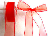 R3365 25mm Red Water Resistant Sheer Ribbon - Ribbonmoon