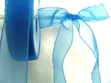 R3369 25mm Light Royal Blue Water Resistant Sheer Ribbon - Ribbonmoon