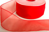R3373 40mm Red Water Resistant Sheer Ribbon - Ribbonmoon