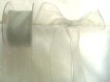 R3382 40mm Light Grey Water Resistant Sheer Ribbon - Ribbonmoon