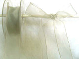 R3393 25mm Light Grey Water Resistant Sheer Ribbon - Ribbonmoon