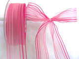 R3409 27mm Mixed Pinks Striped Sheer Ribbon - Ribbonmoon