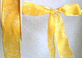 R3838 24m Tonal Dusky Yellow and White Polyester Ribbon. Wire Edge - Ribbonmoon