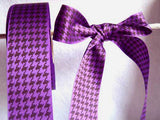 R3839 36mm Purple and Black Double Face Patterned Satin Ribbon - Ribbonmoon