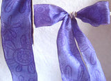 R3842 43mm Tonal Purple Blue Flowery Design Polyester Ribbon - Ribbonmoon