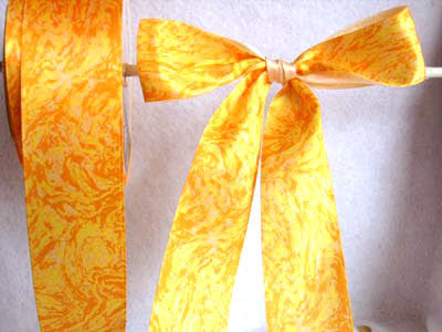 R3847 40mm Oranges and Yellow Satin Marble Print Ribbon - Ribbonmoon