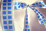 R3856 40mm Orchid, Mint Green and Royal Blue Plaid Check Ribbon - Ribbonmoon