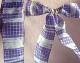 R3893 43mm Purple Blue and Dusky Sky Blue Plaid Check Ribbon - Ribbonmoon