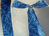 R3950 23mm Royal Blue Tonal Design Taffeta Ribbon with Wired Borders - Ribbonmoon