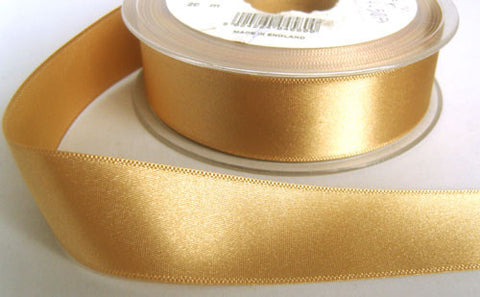 R3970 25mm Golden Beige Single Face Satin Ribbon - Ribbonmoon