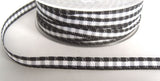 R3988 8mm Black and White Gingham Ribbon - Ribbonmoon