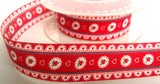 R4027 24mm 100% Cotton Flower Design Ribbon - Ribbonmoon