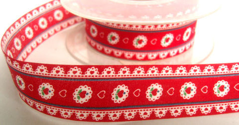 R4027 24mm 100% Cotton Flower Design Ribbon - Ribbonmoon