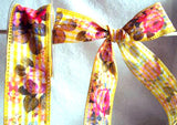 R4202 47mm Flowery Design Ribbon with Enforced Wired Borders - Ribbonmoon