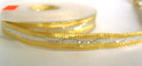 R4233 11mm Gold and Silver Metallic Lurex Ribbon, Wired Centre - Ribbonmoon