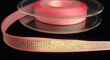 R4249 10mm Rose Pink Metallic Dazzle Iridescent Lame Ribbon - Ribbonmoon