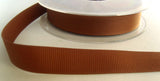 R4290 15mm Mid Brown Polyester Grosgrain Ribbon by Berisfords - Ribbonmoon