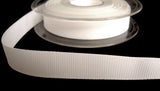 R4292 15mm White Nylon Grosgrain Ribbon by Berisfords