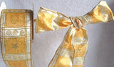 R4358 50mm Pineapple and Ivory Ribbon with a Metallic Gold Print - Ribbonmoon