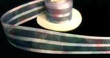 R4370 39mm Flowery Design Striped Sheer Ribbon - Ribbonmoon