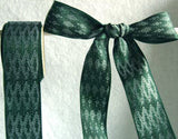 R4371 26mm Forest Green and White Woven Jacquard Ribbon - Ribbonmoon
