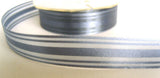R4374 21mm Moonlight Blue Satin and Sheer Striped Ribbon - Ribbonmoon