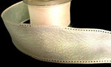 R4414 49mm White Iridescent Glittery Polyester Ribbon and Wire Edges - Ribbonmoon