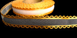 R4449 17mm White Tulle Ribbon with Gold Yellow Acetate Borders - Ribbonmoon