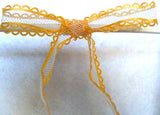 R4449 17mm White Tulle Ribbon with Gold Yellow Acetate Borders - Ribbonmoon