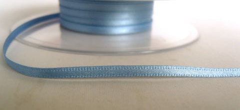 R3538 7mm Dusky Blue Double Faced Satin Ribbon by Berisfords - Ribbonmoon