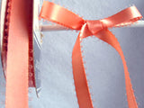R4513 11mm Apricot Double Faced Satin Ribbon with Picot Feather Edge by Offray - Ribbonmoon