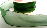 R4617 40mm Black and Emerald Shot Sheer. Wire Edge - Ribbonmoon