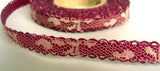 R4644 12mm Bright Wine Lace over a Natural Acetate Ribbon - Ribbonmoon