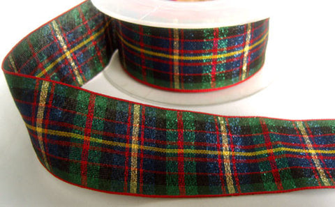 R4670 40mm Metallic Lame Tartan Ribbon - Ribbonmoon