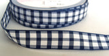 R4681 16mm Navy and White Gingham Ribbon - Ribbonmoon
