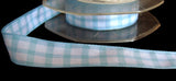 R4682 16mm Pale Blue and White Gingham Ribbon - Ribbonmoon