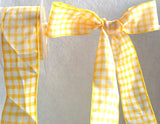 R4743 38mm Yellow and White Gingham Ribbon - Ribbonmoon