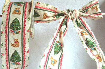 R5230L 56mm 100% Cotton Christmas and Teddy Bear Design Ribbon