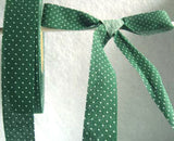 R5245 19mm Holly Green 100% Cotton Micro Dot Design Ribbon - Ribbonmoon