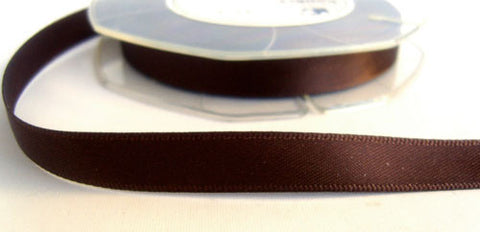 R5329 10mm Chocolate Brown Double Faced Satin Ribbon by Offray - Ribbonmoon