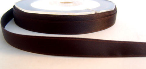 R5332L 10mm Dark Chocolate Brown Single Face Satin Ribbon by Offray