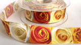 R5512 25mm Rose Flower Design Ribbon by Berisfords - Ribbonmoon