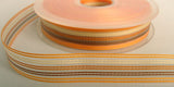 R5536 15mm Sheer Ribbon with Oranges, Brown and Cream Stripes - Ribbonmoon