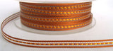 R5547 6mm Brown and Burnt Gold and Sheer Stripe Ribbon - Ribbonmoon