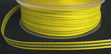R1607 7mm Yellow, Lime Green and Sheer Striped Ribbon, Berisfords