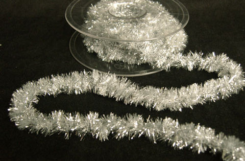 R5561C 15mm Silver Corded Tinsel Trim by Berisfords. Clearance - Ribbonmoon