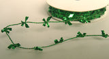 R5562 7mm Metallic Green Wire Trim with Lurex Bows - Ribbonmoon